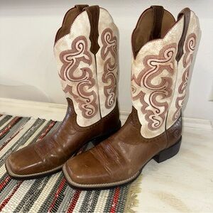 Ariat 10015318 Quickdraw Sandstorm Western Leather Cowgirl Boots Size 10B